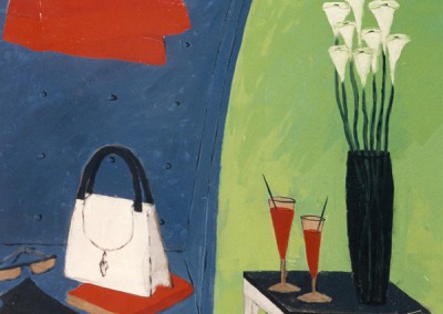 12 - L'APERITIVO E' PRONTO cm 120x80  olio su masonite