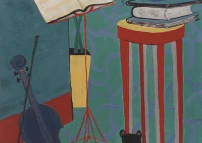 9 - Il cane del musicista - cm 70 x 100 olio su masonite