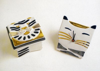 11_scatola tigre e orologio-gatto da tavolo - oro